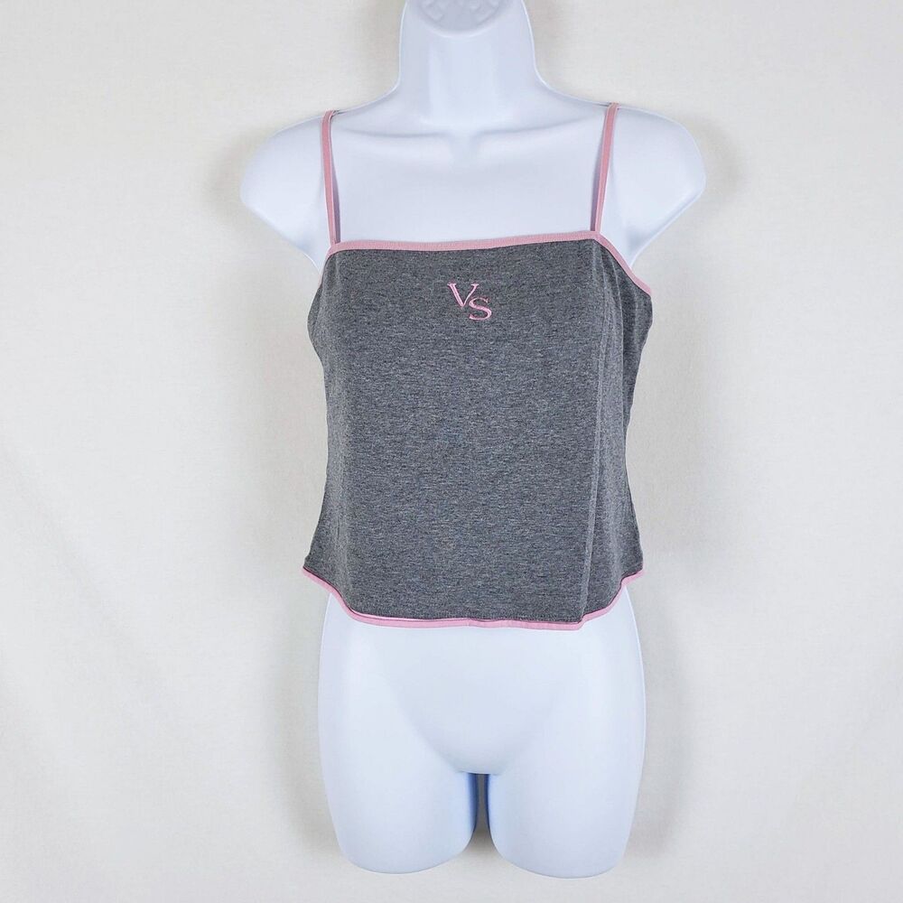 Victoria's Secret Y2K Balletcore Camisole Tank Top Womens M Gray Soft Girl